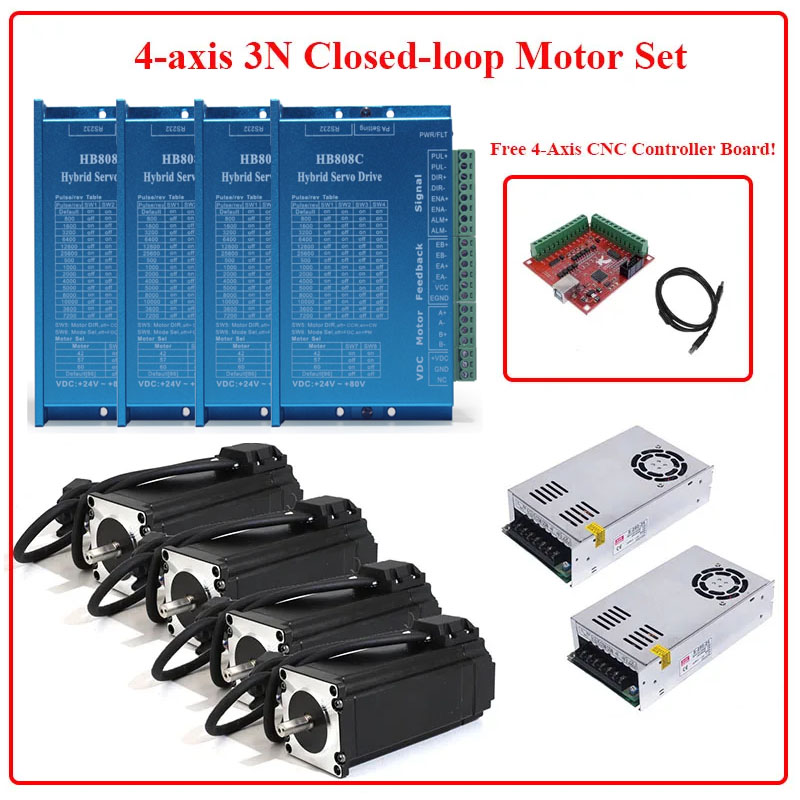 มอเตอร์สเต็ปเปอร์แบบวงปิด 4 แก - Nema 23 Closed Loop Stepper Motor Driver Kit บทวิจารณ์และราคา